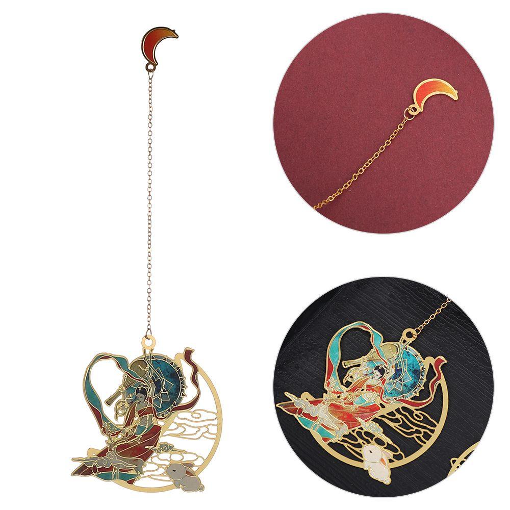 PINEVN Thẻ Đánh Dấu Trang Sách Bằng Đồng Thau Phối Tua Rua Phong Cách Trung Hoa Cổ Điển