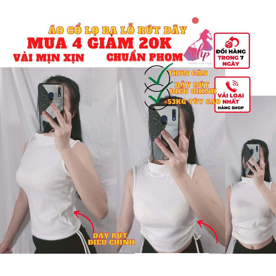 Áo ba lỗ cổ lọ mặc được 2 kiểu ôm body phong cách hàn quốc mẫu mới dễ thương thời trang nữ 2021
