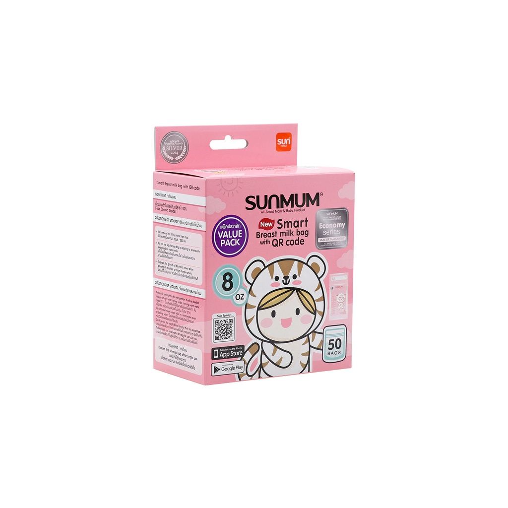 Túi trữ sữa Sunmum chính hãng an toàn tiện lợi với dung tích 250ml