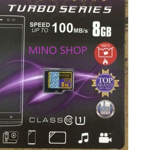 Cuối tháng|Sq11|Thẻ Nhớ MICRO SD V-GEN TURBO 8GB CLASS 10 Hiệu 8GB