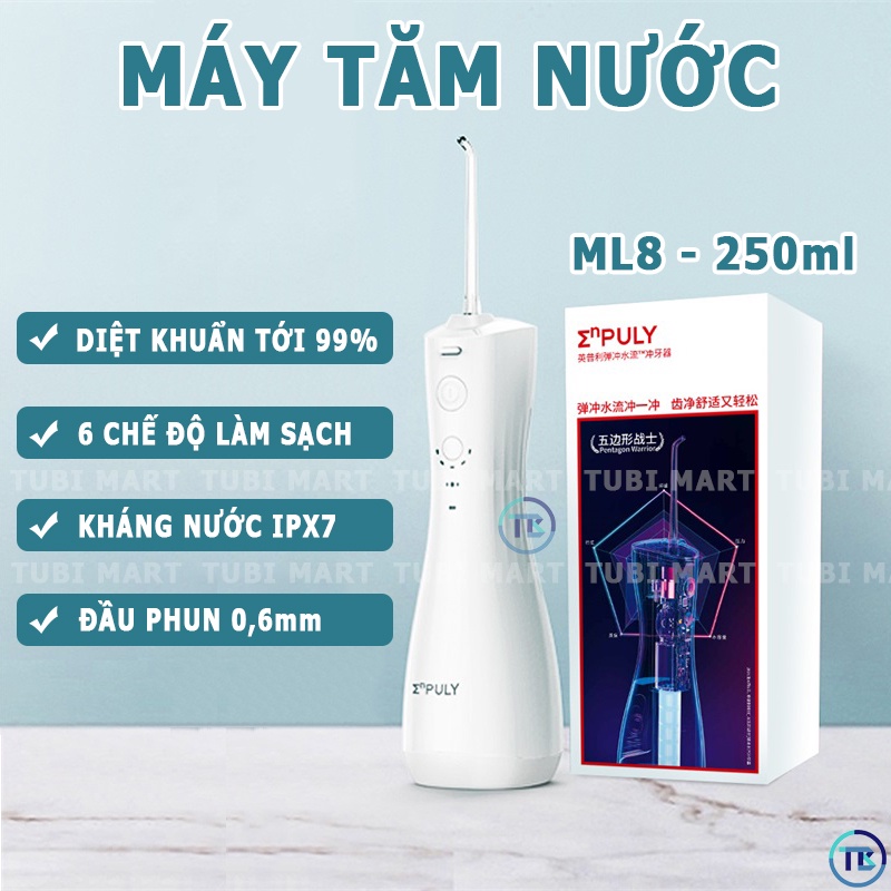 Máy tăm nước Xiaomi Enpuly ML8 Không dây cầm tay – Tăm nước vệ sinh răng miệng sạch sâu, chống nước IPX7 250ml - TB035