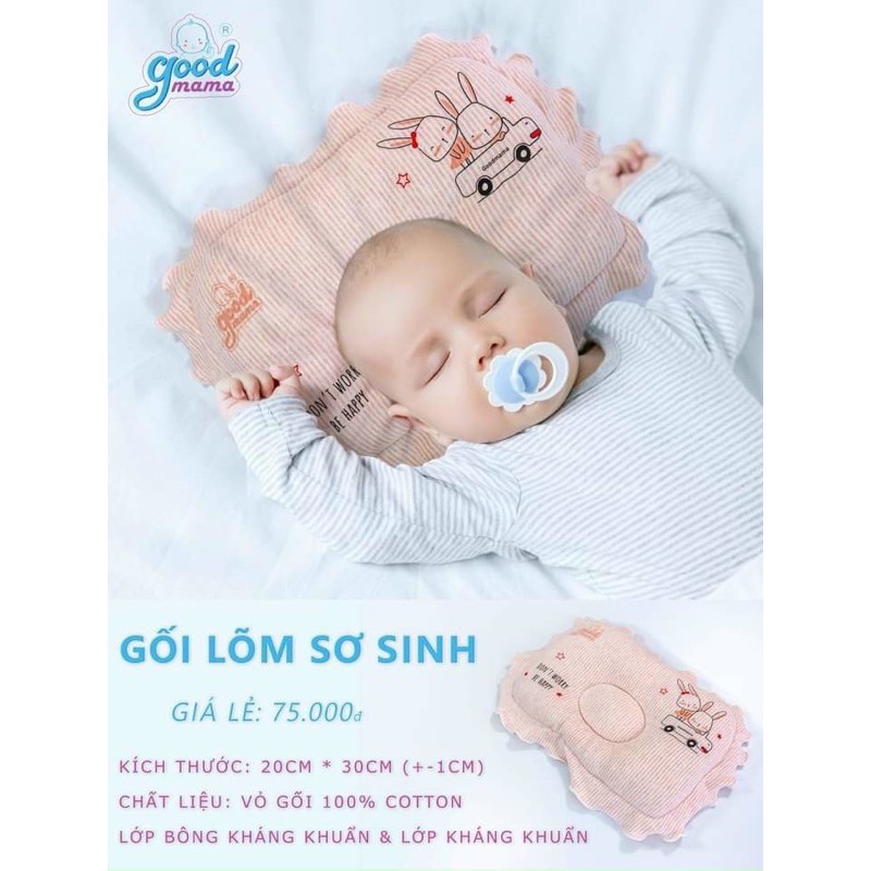 Gối Lõm Sơ Sinh Goodmama cao cấp