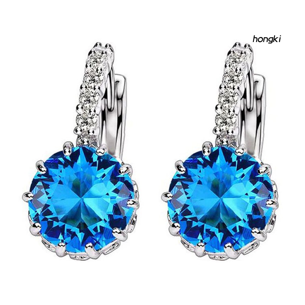 Khuyên Tai Tròn Đính Đá Thời Trang Cho Nữ