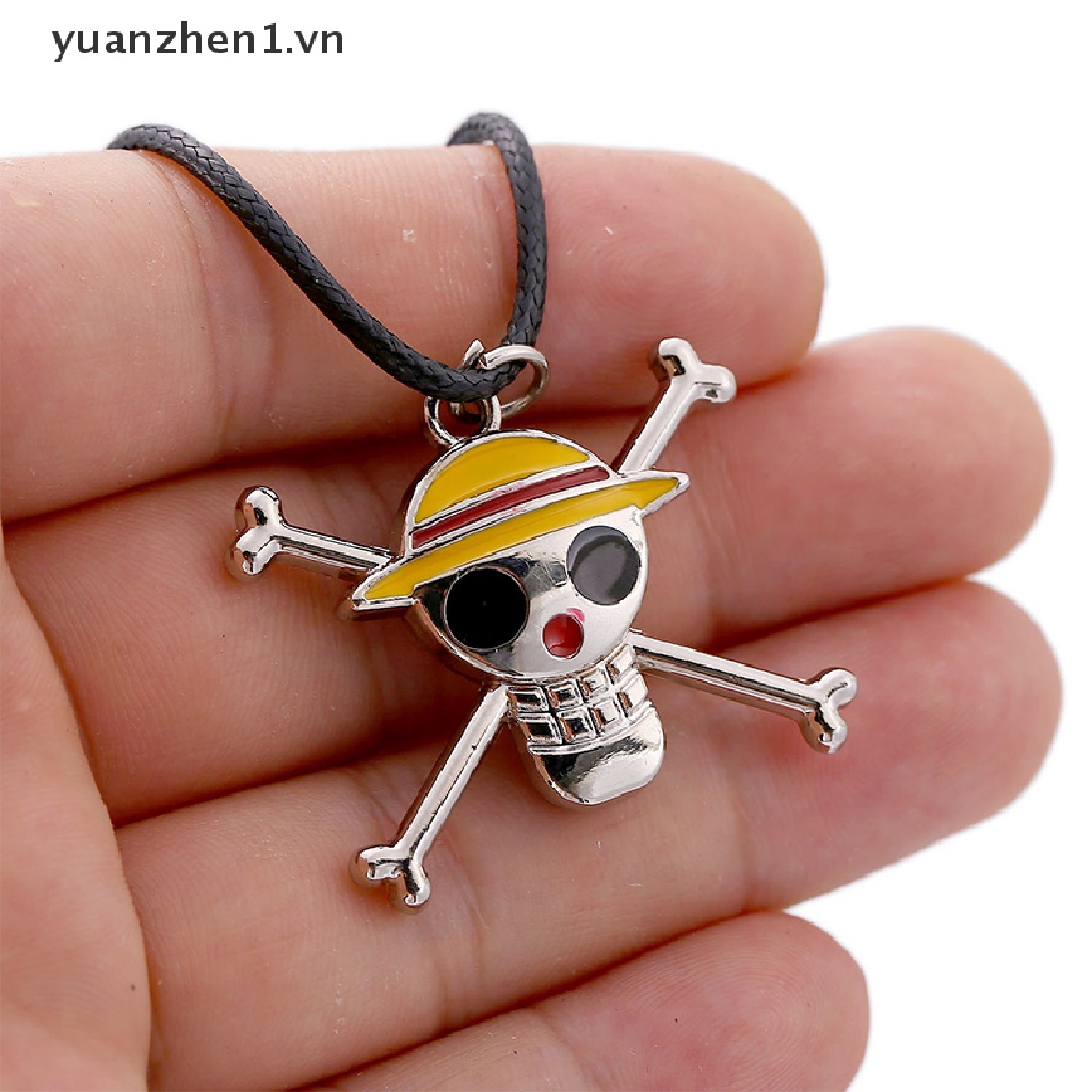 Vòng cổ Kim Loại Mặt Hình Đầu Lâu Luffy Trong Phim Hoạt Hình One Piece