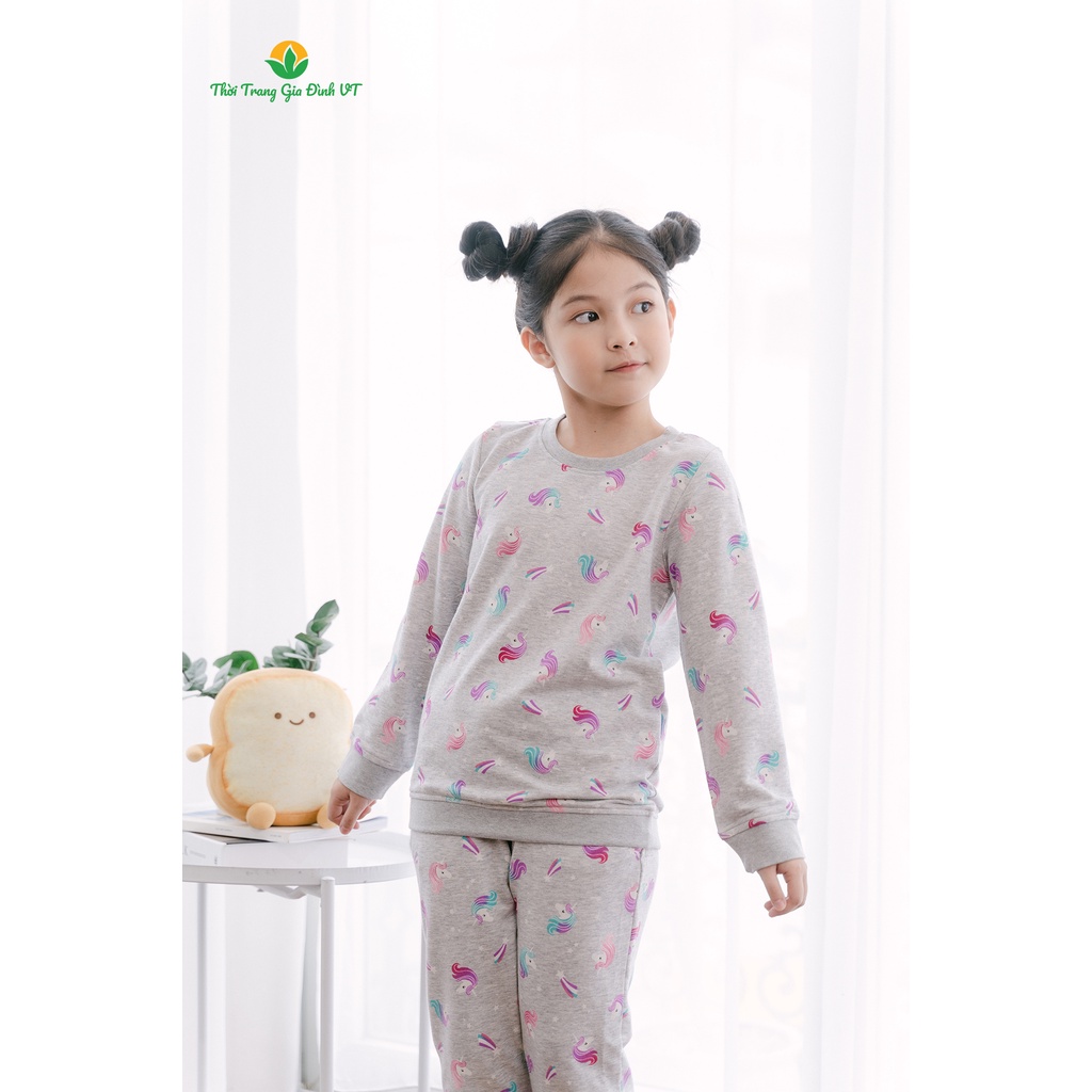 Bộ cotton mặc nhà quần áo dài bé gái B70.2016 - Thời trang gia đình VT