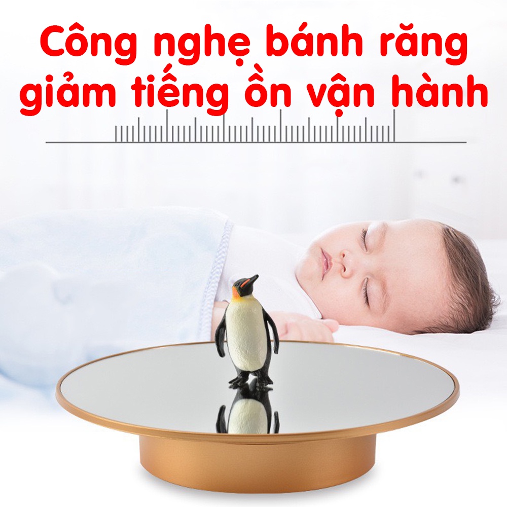 Đế xoay bàn xoay trưng bày sản phẩm xoay 360 độ trái phải size 15cm 20cm25cm32cm pin_ điện 220v