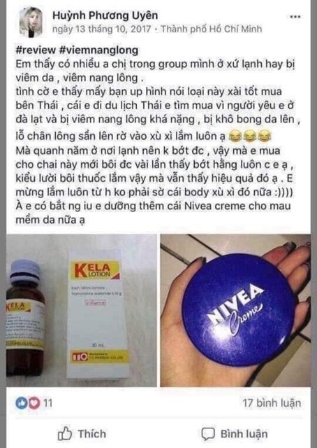 viêm lỗ chân lông Thái Lan KELA lotion