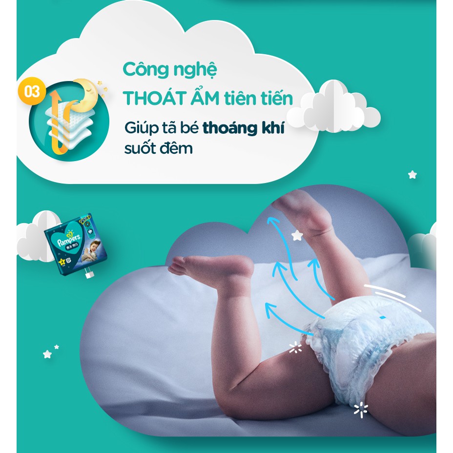 Combo 4 Tã Quần Pampers Ngủ Ngon L30/XL26/XXL22