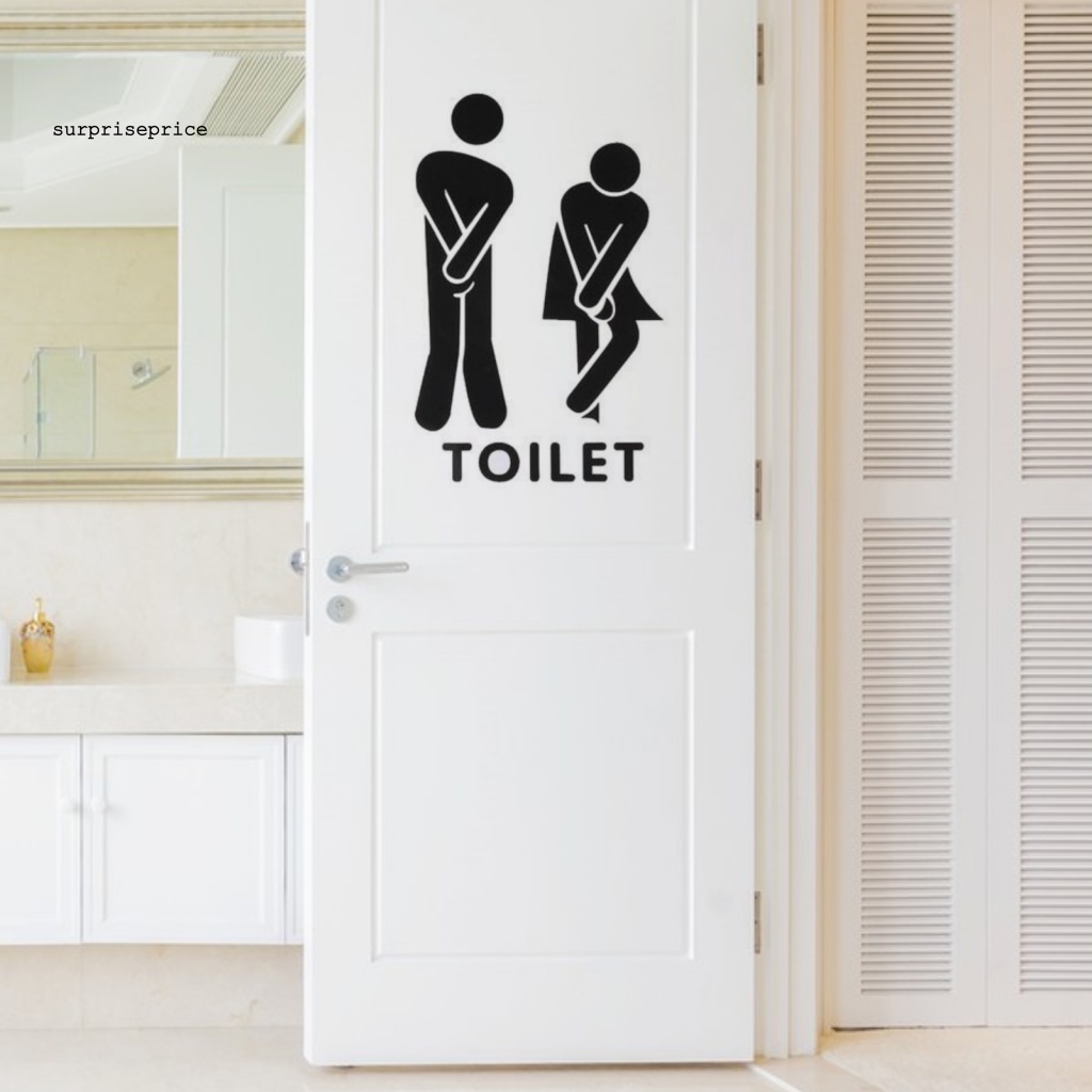 Sticker Dán Toilet Nam Nữ Hình Chữ Vui Nhộn