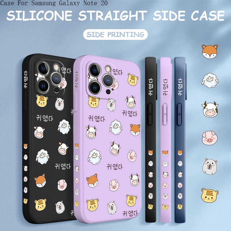 Compatible With Samsung Galaxy Note 20 9 8 Ultra Liquid Silicone For Original Phone Case Soft Casing Animals Avatar protective Full Cover Shockproof Back Cases