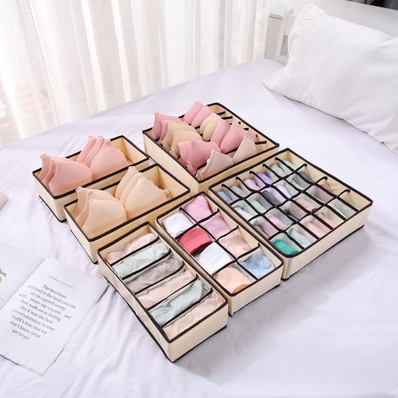 Hộp đựng đồ lót và vớ 6/7/8/24 ô tiện dụng có thể gấp gọn