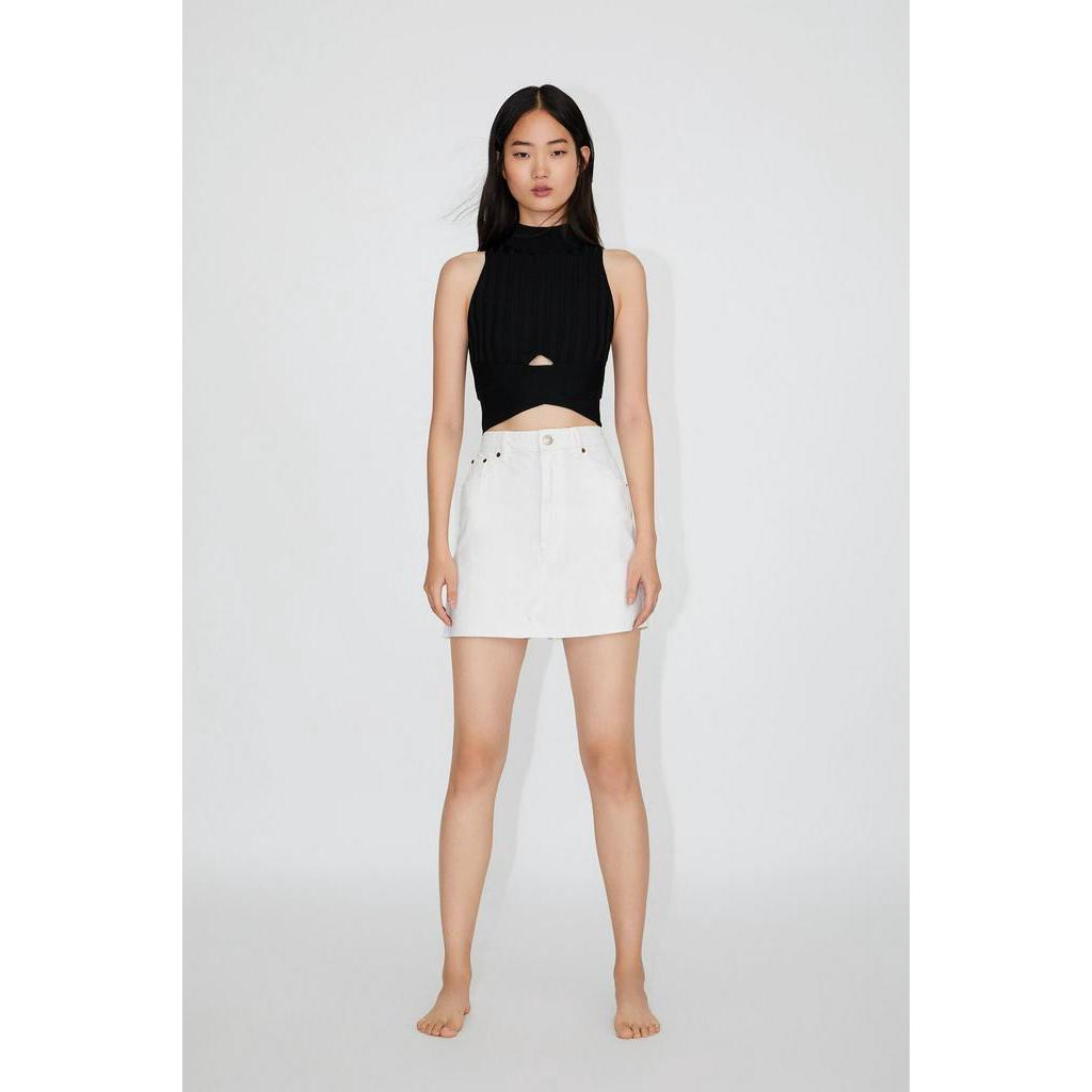 Chân váy jean trắng Zara
