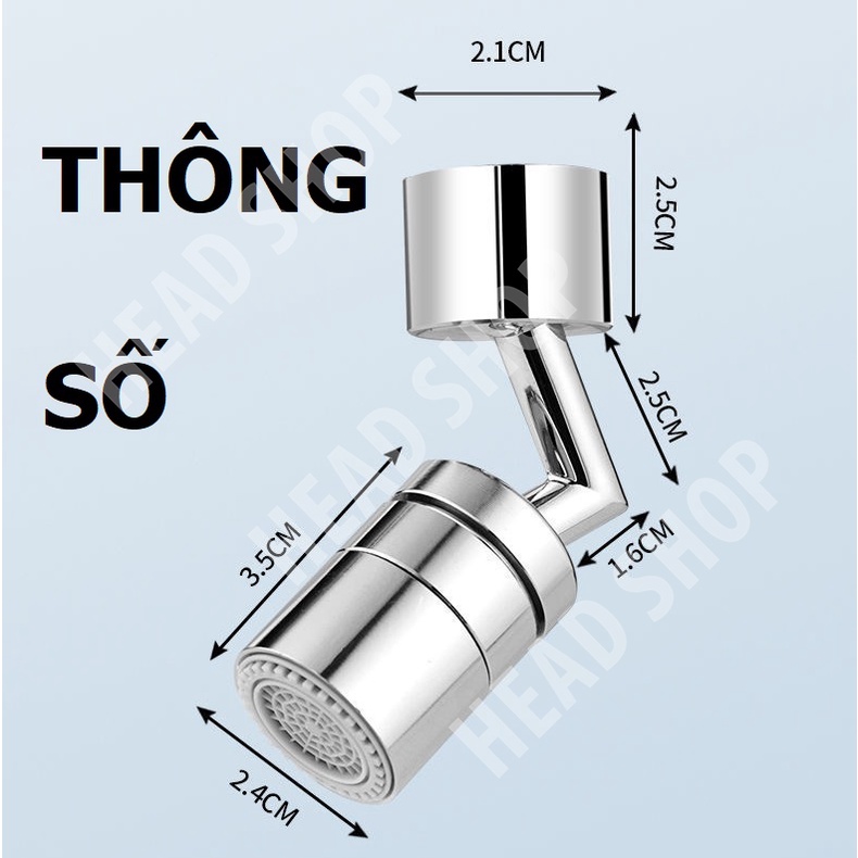 Đầu nối vòi nước lắp chậu thông minh xoay 720 độ rửa bát chén lavabo 2 chế độ nước chảy mã V3 HeadShop