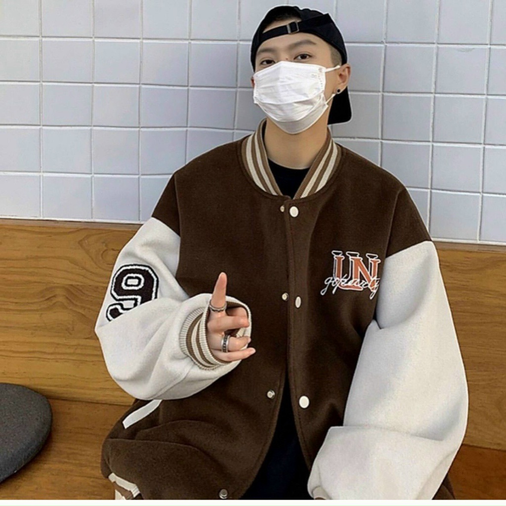 Áo khoác cardigan nam phối nút kiểu dáng bomber IN chữ UN.9 form rộng cực đẹp