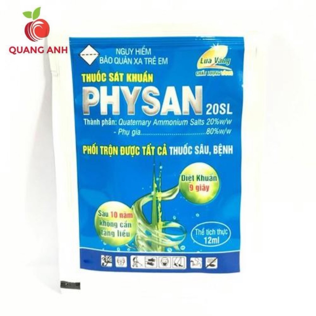 Gói 12ml Dung Dịch Sát Khuẩn Trừ Các Loại Nấm Bệnh Cây Trồng Physan 20 SL gói 12ml