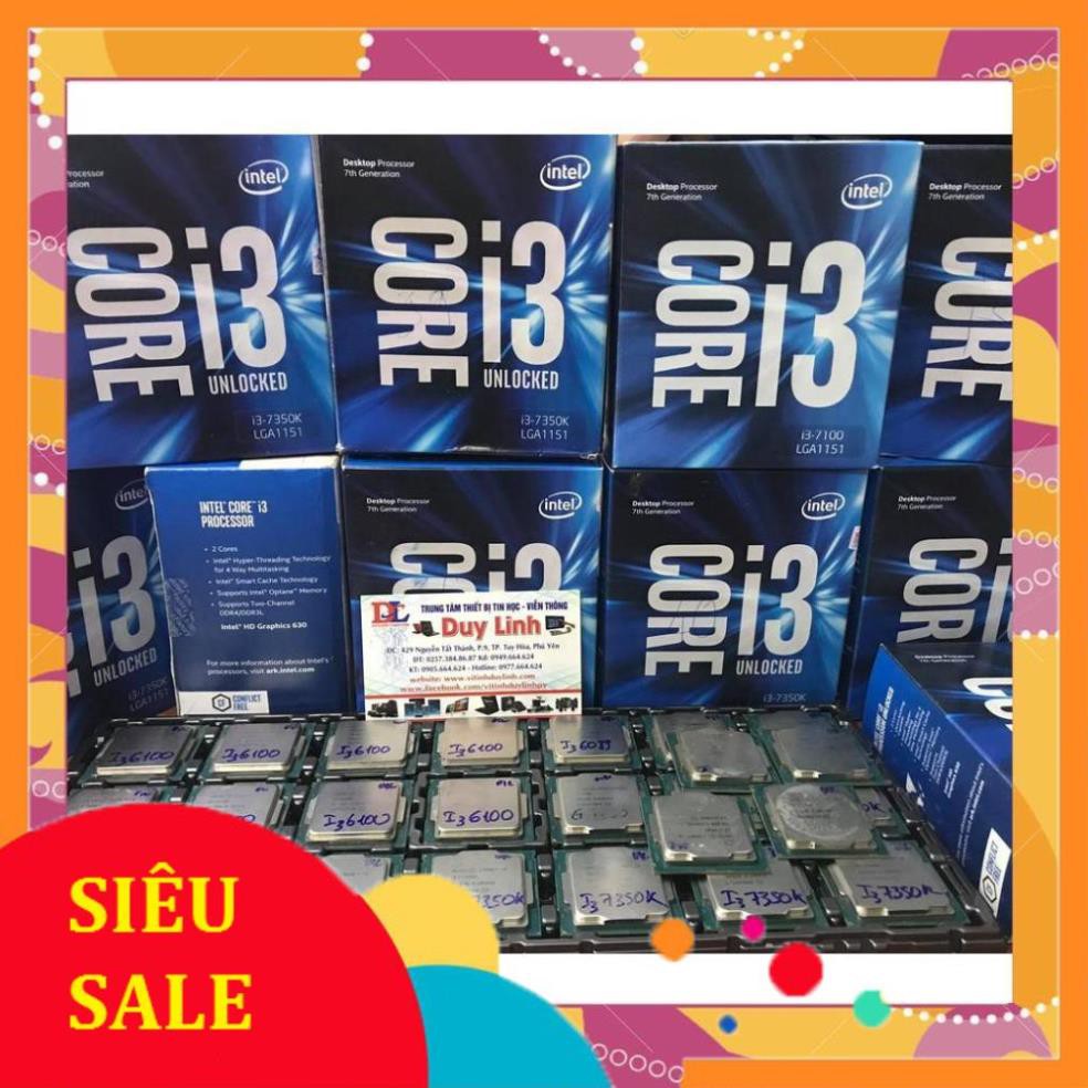 CPU intel core i3 6098P / i3 6100 / i3 7100/ i3 7350K socket 1151 tặng kèm keo tản nhiệt (giá khai trương )