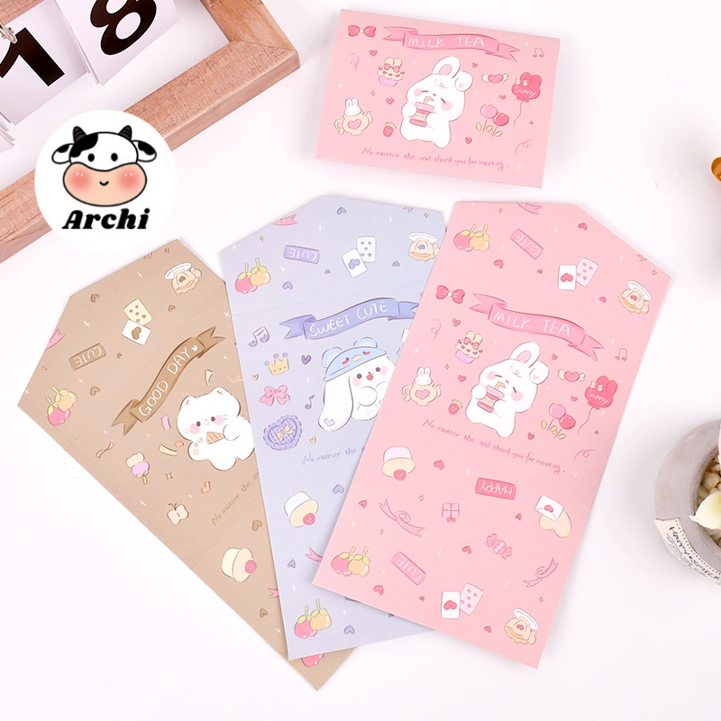 Thiệp quà tặng in hình đáng yêu mẫu C