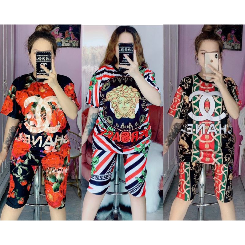 Set lửng thun lạnh 3D quần có túi