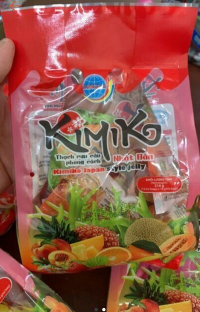 Kẹo thạch zaizai - thạch túi Kimiko Long Hải 216g và 450g