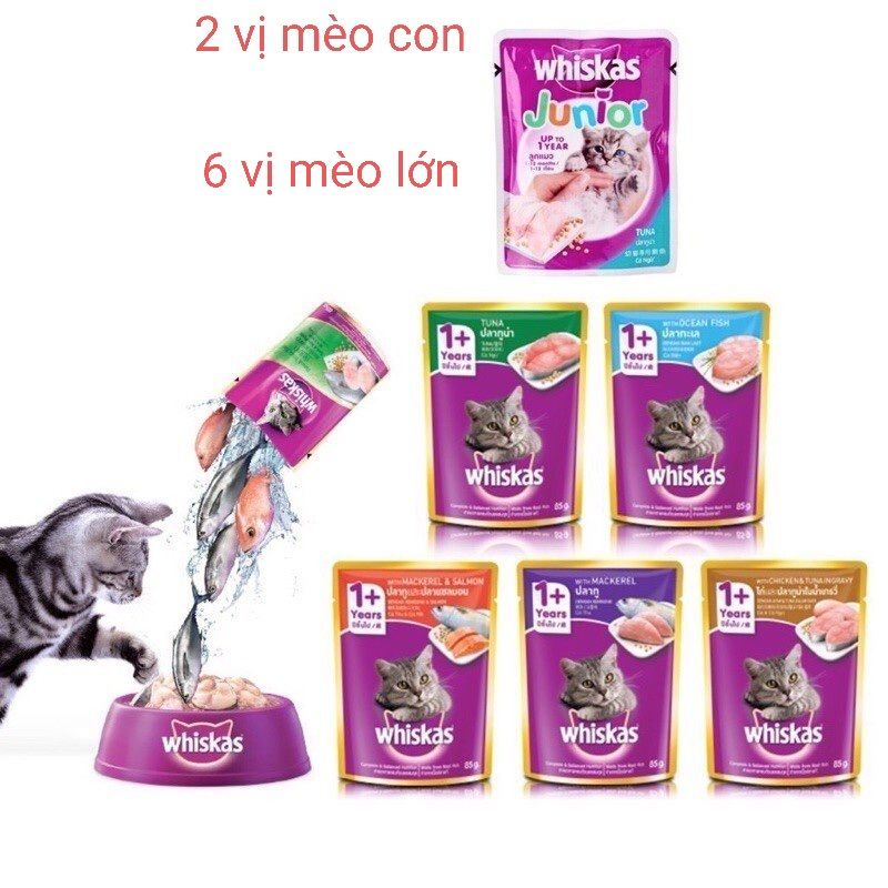 Pate mèo whiskas 80g thức ăn ướt cho mèo