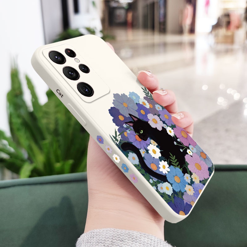 Ôp Điện Thoại Dẻo Họa Tiết Chú Mèo Dễ Thương Cho Dòng samsung galaxy s23 s22 fe ultra plus Ốp