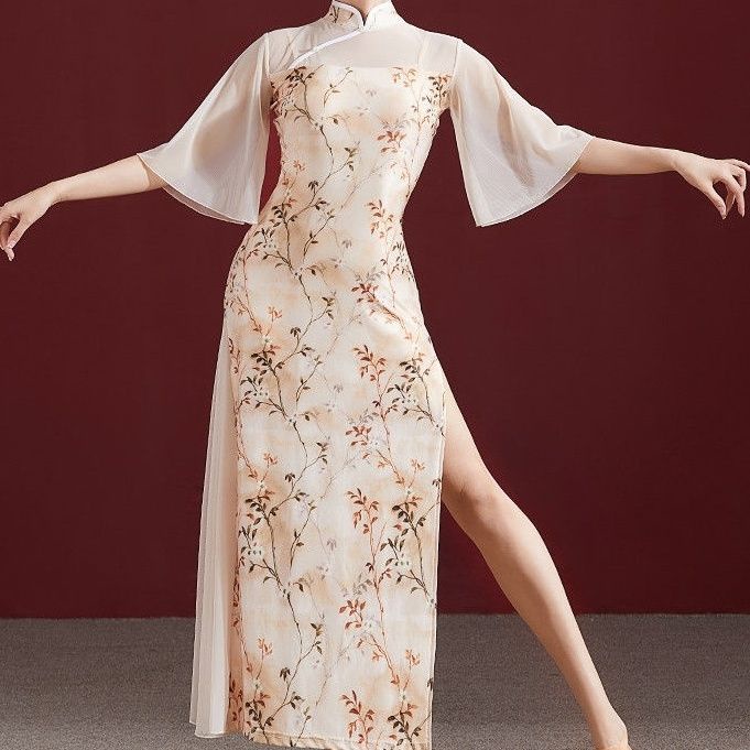 Trang Phục Sườn Xám Biểu Diễn Nhảy Truyền Thống Trung Hoa Dành Cho Nữ