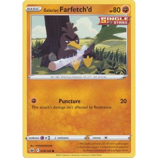 Thẻ Bài Pokemon Galarian Farfetch'd - 78/198 - Common
