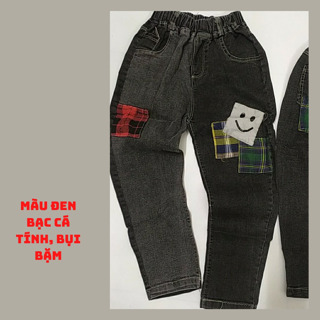 Quần jeans dài cá tính cho bé trai bé gái 10-25kg ( Không kèm dây đai)