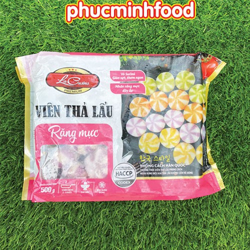 [10 Loại] Viên thả lẩu, bánh bao nhân trứng cá sọc surimi, nhím biển hàng Việt Nam (Phumark, Lacusina) gói 500g