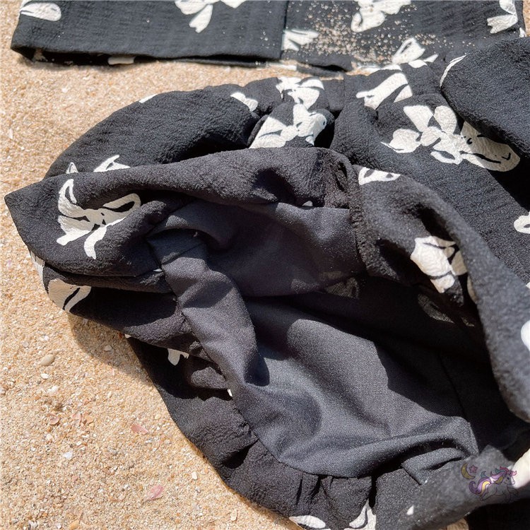 Set Áo Cổ Vuông Thắt Nơ + Quần Short Phong Cách Hàn Quốc Dành Cho Bé Gái