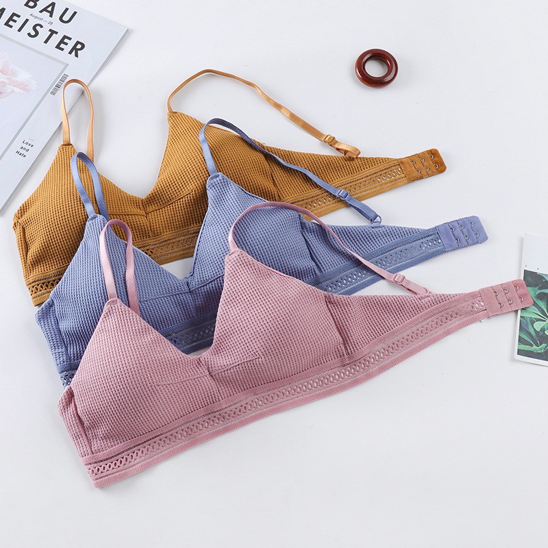 Áo Bralette cotton mềm không gọng mút mỏng cài sau có dây điều chỉnh_AL37 NuciFera