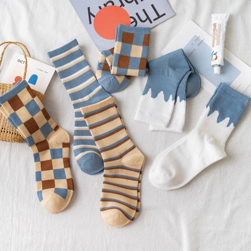 Vớ cotton Mỏng Kẻ Sọc Thoáng Khí Thời Trang Mùa Hè Cho Nữ