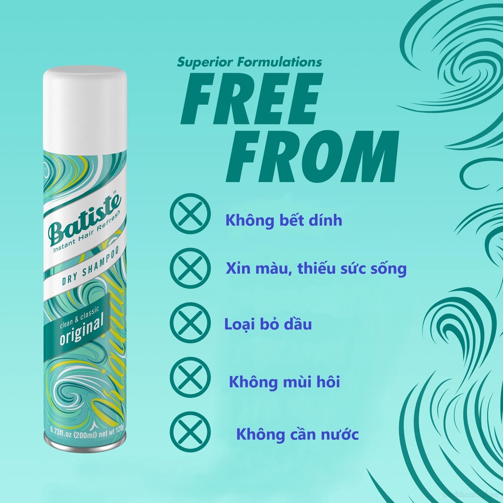 Dầu gội khô Batiste Dry Shampoo Original