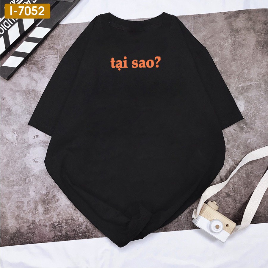 Áo Phông Đôi Nam Nữ Áo Cặp Tay Ngắn TẠI SAO có cỡ lỡn