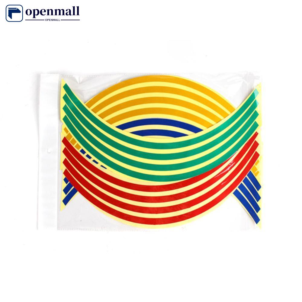 Set 16 Miếng Dán Vành Bánh Xe Mô Tô 10inch Phản Quang