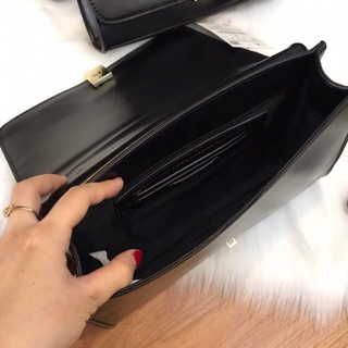 Túi Zara đen trơn full tem