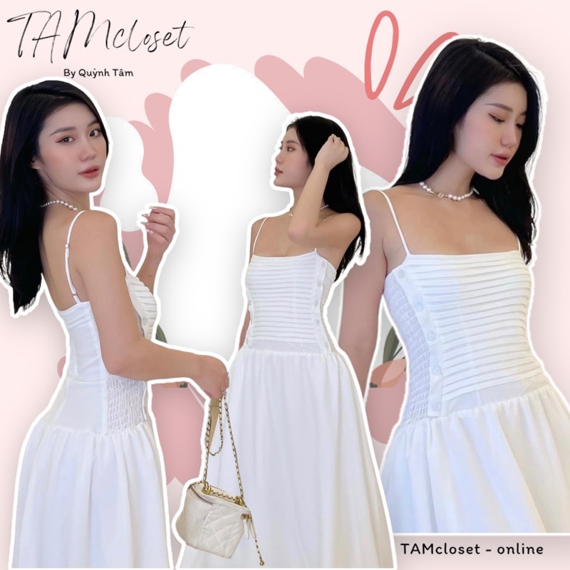 Đầm maxi 2 dây nhún sườn TK1209