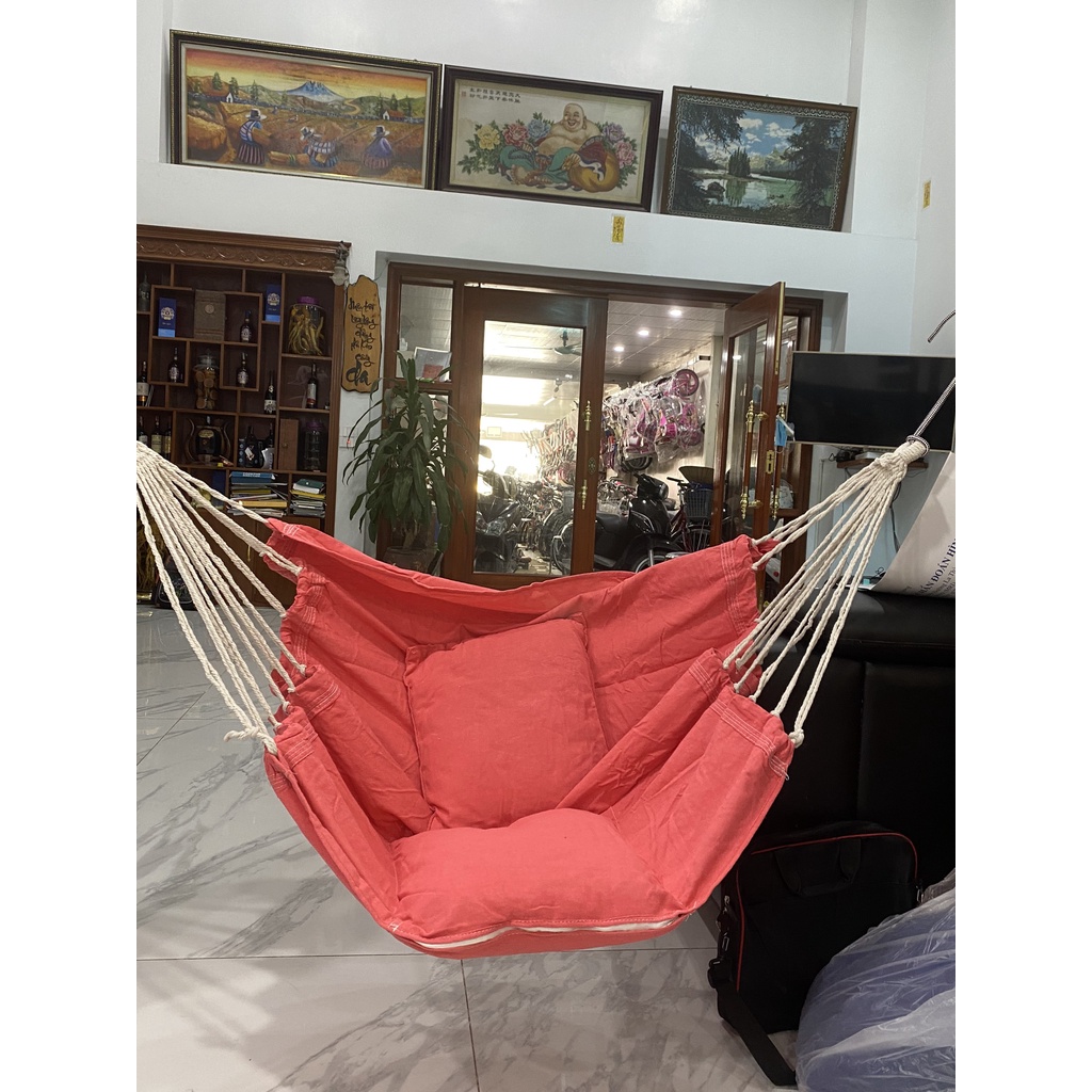 Ghế xích đu treo trong nhà ngoài trời sân vườn, ghế võng xích đu trang trí decor, an toàn cho bé