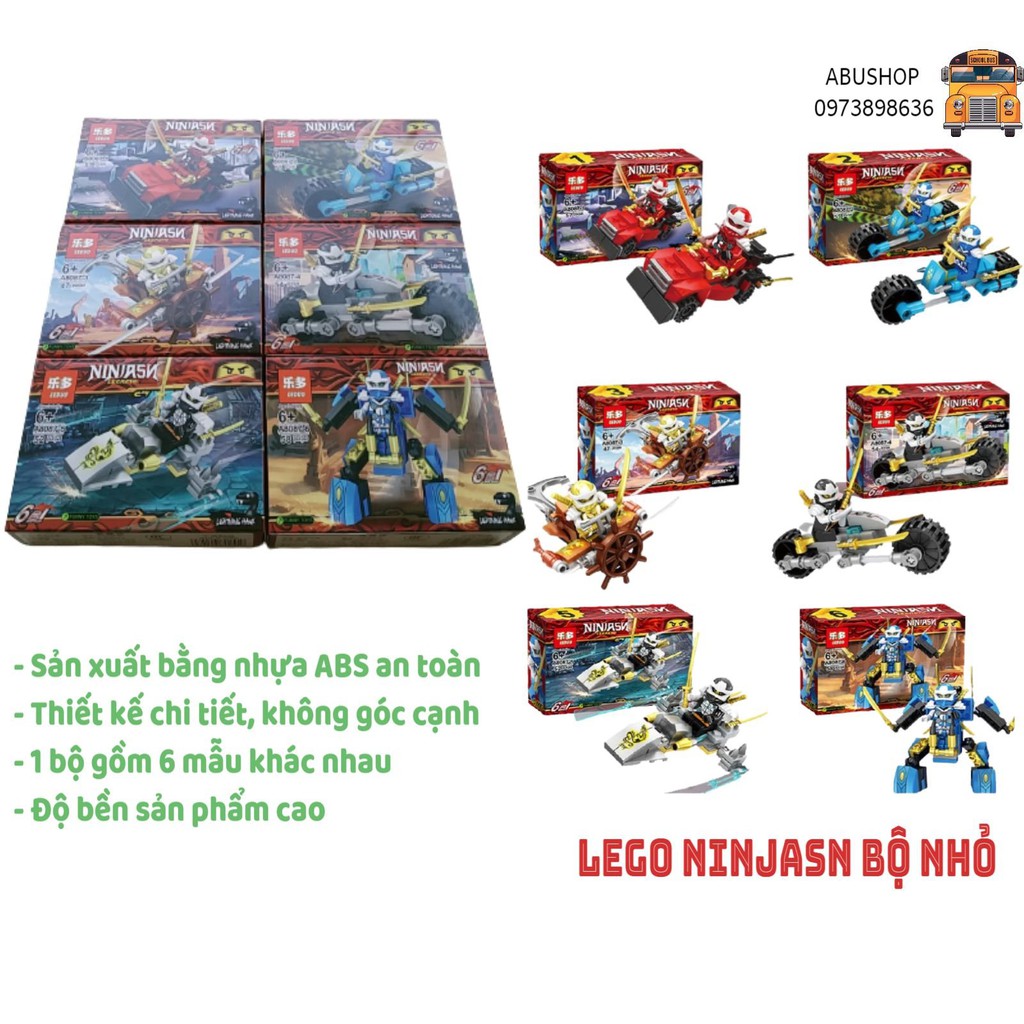 Lego NINJASN LECACYO bộ FullFREESHIPBộ lego lắp ráp ninja hợp khối ROBOT, Bộ đầy đủ 6 xe và hộp bé A69