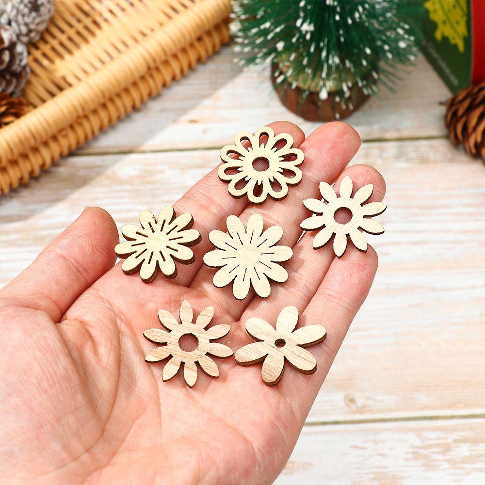 Set 50 Phụ Kiện Treo Trang Trí Cây Thông Giáng Sinh Bằng Gỗ Họa Tiết Hoạt Hình DIY