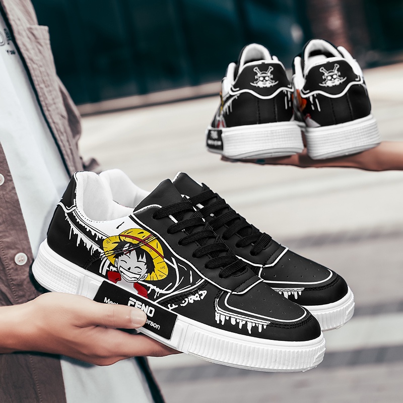 Giày Thể Thao Chạy Bộ Cổ Thấp In Hình Monkey D.Luffy Young Anime ONE PIECE Thời Trang Cho Nam Và Nữ