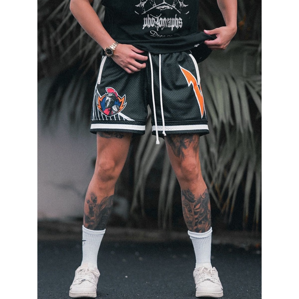 Reserff GSW Quần Short Hai Lớp Lưới Hai Lớp Màu Vàng Đồng Chính Hãng Của Bang Warriors Retro Mỹ