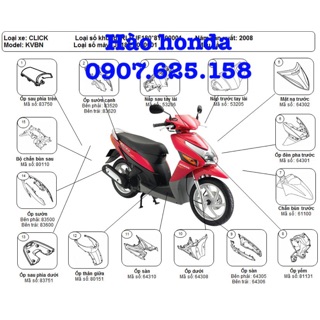 Dàn áo xe click 110 Honda Việt Nam Chính Hãng