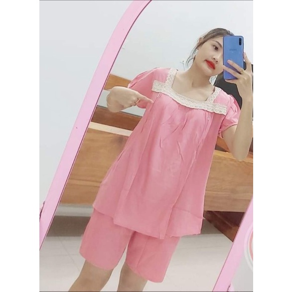 Bộ đồ bầu và sau sinh chất đũi lụa cực mát,áo có khoá dọc tiện cho bé tu ti,quần có chun chỉnh