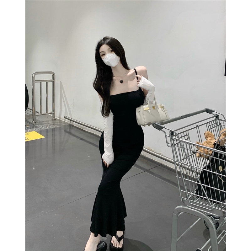 Đầm Hai Dây Lưng Cao Dáng Ôm Thời Trang Mùa Hè Quyến Rũ Cho Nữ