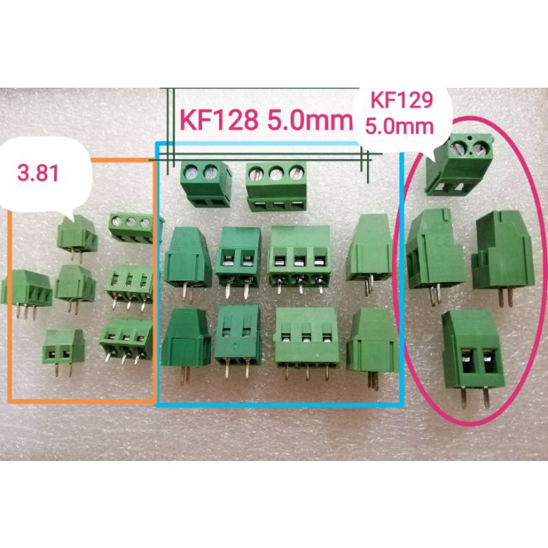 Cọc nguồn cầu đấu nguồn Terminal Block 3.81 mm 5.0 mm xanh lá 2 pin 3 pin