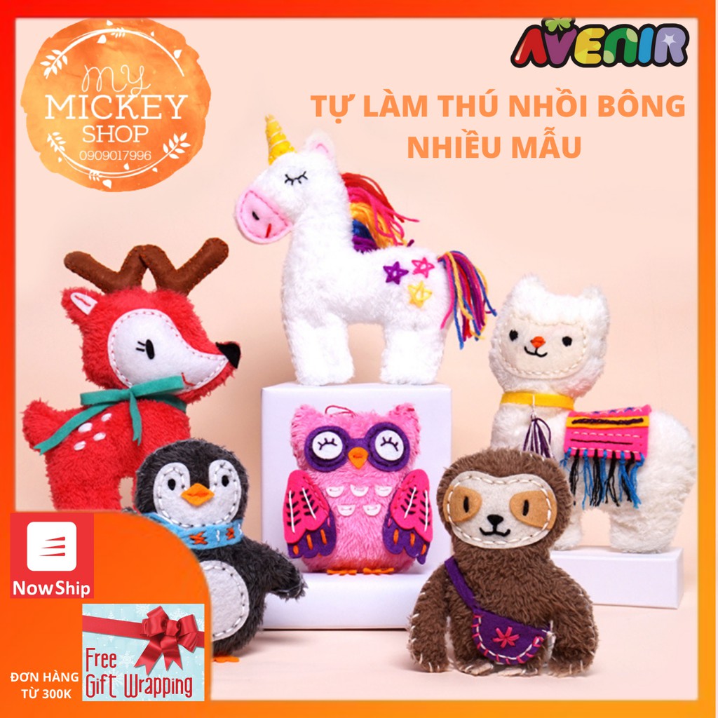 Tự làm đồ chơi bằng vải thú bông thủ công handmade nhiều mẫu cho bé chính hãng Avenir My 1st sewing doll My Mickey Shop