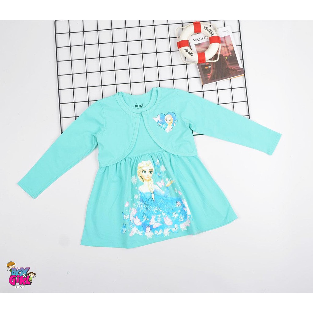 Váy Cotton Elsa kèm khoác lửng cho bé