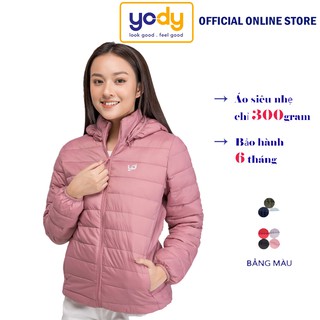 Áo phao nữ YODY áo lạnh có mũ giữ ấm, siêu nhẹ PHN3000