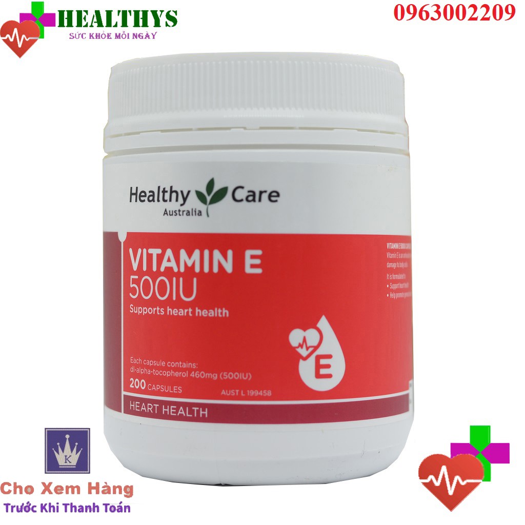 [ Hàng chuẩn Úc ] Healthy Care vitamin E 500IU Úc